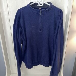 Peter Millar Mens Melange 1/4 Zip Fleece Pullover Large Blue MF16K36 Relaxed